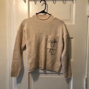 Cream Turtleneck Sweater